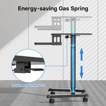 Height Adjustable Mobile Standing Desk with Keyboard Tray