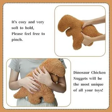 TVVPGG Dino Nugget Plush,15 in Dino Nugget Pillow Stuffed Toy, Funny Dino Chicken Nuggets Pillow Gifts for Kids Adults Girlfriend Christmas