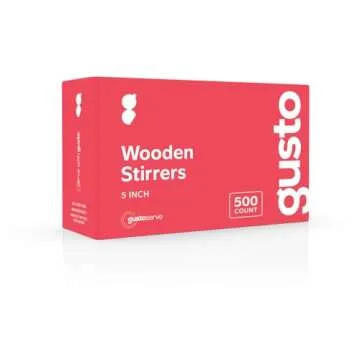 Comfy Package [500 Count] 5.5 Inch Wooden Coffee Stirrers - Wood Stir Sticks, Biodegradable, Eco-Friendly Wood Stirrers for Coffee & Cocktails