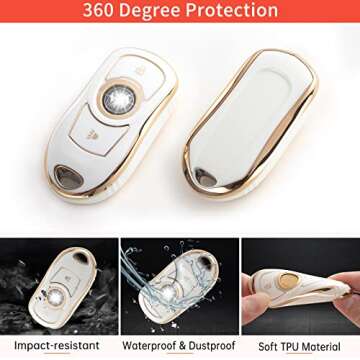 RUABIBAN Key Fob Cover Compatible with Buick, Soft TPU Key Case Protection Shell Fit for Buick Encor...