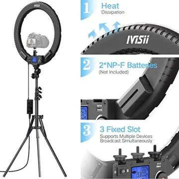 IVISII 19" Ring Light with Remote & Holder for Creators