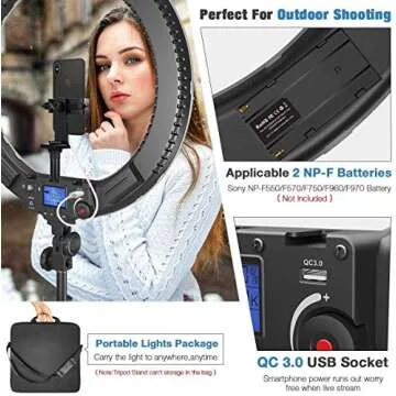 IVISII 19" Ring Light with Remote & Holder for Creators