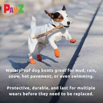 PawZ Rubber Dog Boots - Waterproof Booties for Small Dogs
