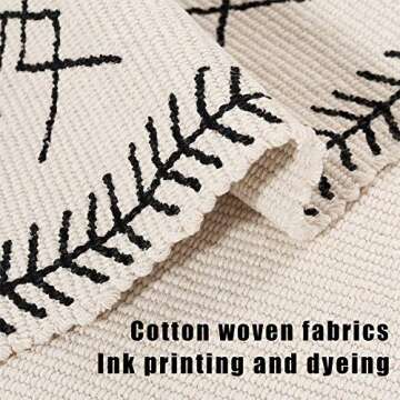 Boho Bathroom Rug, 2'x3' Small Rugs Runner, Woven Kitchen Tassel Bath Mat, Bohemian Farmhouse Tribal...