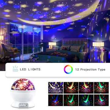 MOKOQI Race Car Night Light Projector Birthday Gifts Toys for Boys Age 3-5 Kids Car Nightlights 360 Degree Rotation with 17 Colors Changing Star Projector Ceiling Light Projector for Boys