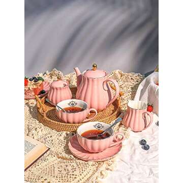 Amazingware Elegant Porcelain Tea Set for All Occasions