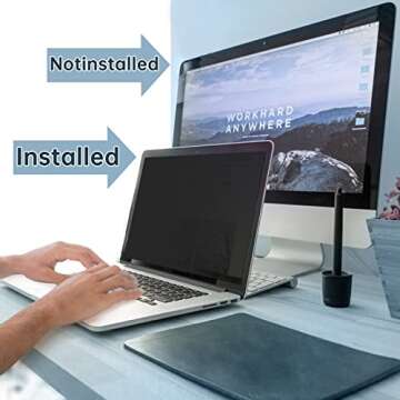 IPROKKO Laptop Privacy Screen 14 Inch, 16:9 Aspect Removable Laptop 14in Privacy Filter, Anti Glare ...