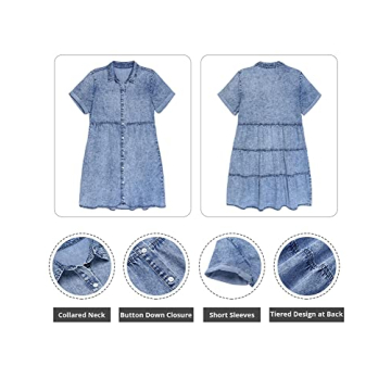 Stylish GRAPENT Blue Jean Dress for Women  | Comfortable Babydoll Style