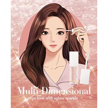 AMTS Webtoon True Beauty - 01 Some Love | Liquid Pink Gold Chunky Glitter Eyeshadow | Highlighter, K...