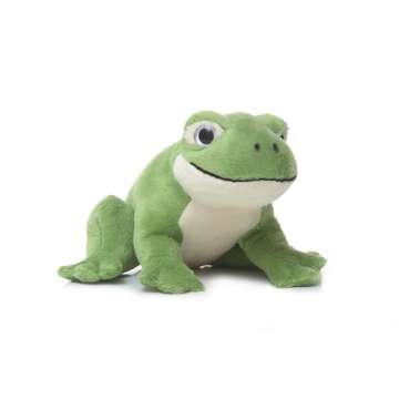 TAMMYFLYFLY Cute Realistic Green Frog Plush Toy Green Frog Stuffed Animal Lifelike Animal Doll 15cm