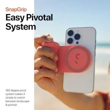 ShiftCam SnapGrip - Mobile Phone Camera Grip with Wireless Shutter Button - Magnetic Mount Snaps on to Any Phone - Built in Powerbank with Qi Wireless Charging - Tabletop Dock | Midnight