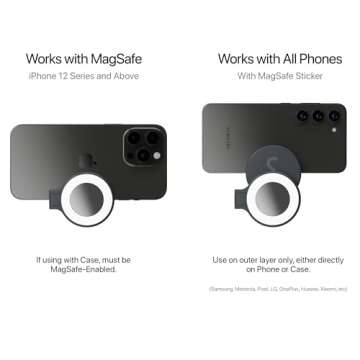 ShiftCam SnapGrip - Mobile Phone Camera Grip with Wireless Shutter Button - Magnetic Mount Snaps on to Any Phone - Built in Powerbank with Qi Wireless Charging - Tabletop Dock | Midnight