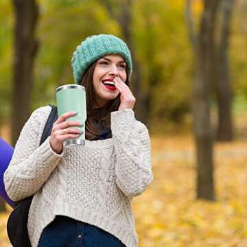 Umite Chef 20oz Tumbler Double Wall Stainless Steel Vacuum Insulated Travel Mug with Lid, Insulated Coffee Cup, 2 Straws, for Home, Outdoor, Office, Ice Drink, Hot Beverage