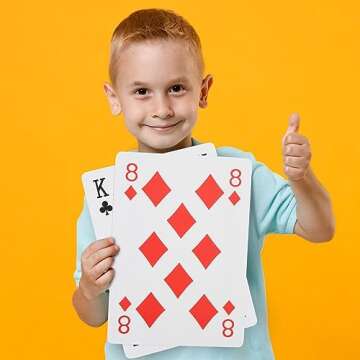 Juvale Extra Large Playing Cards - 8x11-inch Full Oversized Jumbo Print Deck for Poker, Bridge, Casino Game Nights, (54 Cards)
