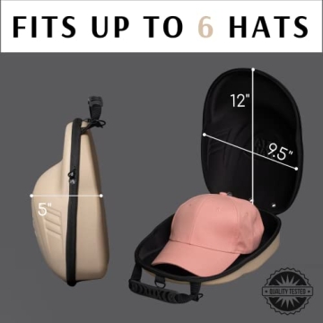Crush-Proof Baseball Cap Travel Case with Shoulder Strap