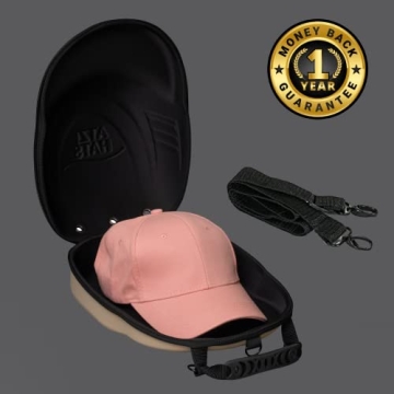 Crush-Proof Baseball Cap Travel Case with Shoulder Strap