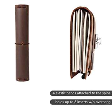 Newestor Refillable Leather Travel Journal with Inserts