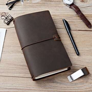 Newestor Refillable Leather Travel Journal with Inserts