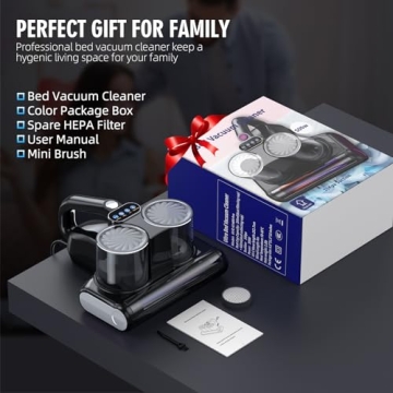 JPHYLL Mattress Vacuum 16Kpa Suction UV-C Light HEPA Filter