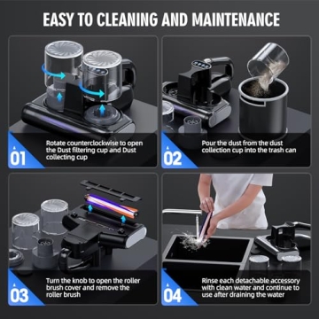 JPHYLL Mattress Vacuum 16Kpa Suction UV-C Light HEPA Filter