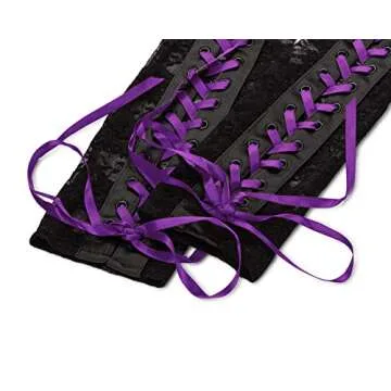 Premium Pinup Doll Fingerless Lace-Up Gloves for Women - Perfect for Cosplay & Party Wear