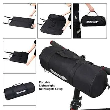 Rhinowalk Folding Bike Bag for 20/26 inch Folding BIkes - Waterproof Bicycle Travel Carrying Case Outdoors Bike Transport Bag for Cars Train Air Travel (Black 26inch)