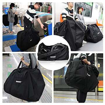 Rhinowalk Folding Bike Bag for 20/26 inch Folding BIkes - Waterproof Bicycle Travel Carrying Case Outdoors Bike Transport Bag for Cars Train Air Travel (Black 26inch)