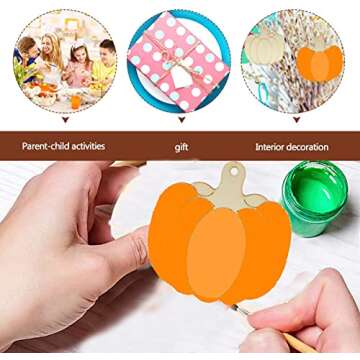 30 Wooden Pumpkin Cutouts for Fall Crafts and Decor