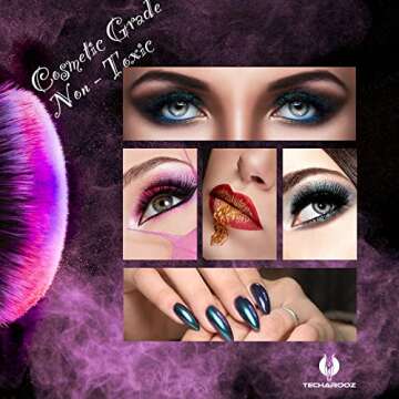 TECHAROOZ Chameleon Mica Powder 8 Color Shift Mica Powder, Holographic Glitter for UV & Epoxy Resin Supplies, Eyeshadow, Acrylic Paint, Nail Decor, Slime, Soap Making, Candles, Bath Bombs, Cosmetics