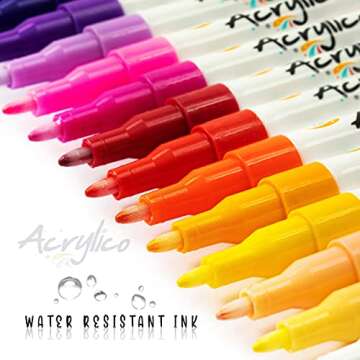 Versatile 30-Piece Acrylic Paint Marker Set for Crafts
