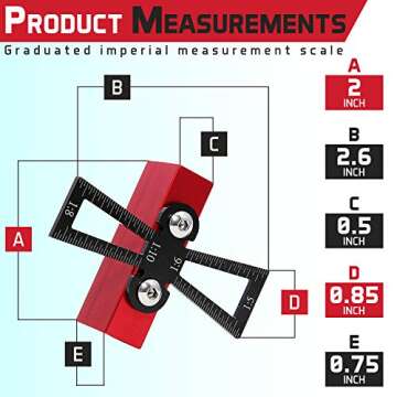 Dovetail Marker – Wood Dovetail Tool – Woodworking Hand Tool for Crafts – Precise Dovetail Guide with 1:5, 1:6, 1:8 and 1:10 Slopes – Extra-Large Body – Ergonomic Design