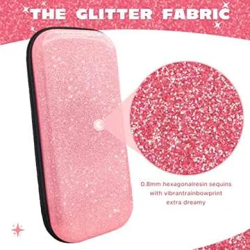 homicozy Glitter Carrying Case for Nintendo Switch & Switch OLED Console,Pink Hard Travel Case Shell...