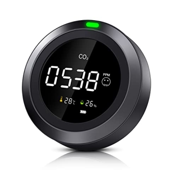 Simbow Indoor Carbon Dioxide Detector,3-in-1 CO2 Monitor Track Temperature, Humidity,Air Quality Mon...