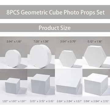 Yiemoge 8PCS Geometric Cube Photo Props for Photography