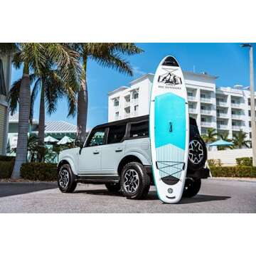 Roc Inflatable Stand Up Paddle Boards 10 ft 6 in with Premium SUP Paddle Board Accessories, Wide Stable Design, Non-Slip Comfort Deck for Youth & Adults (Teal)