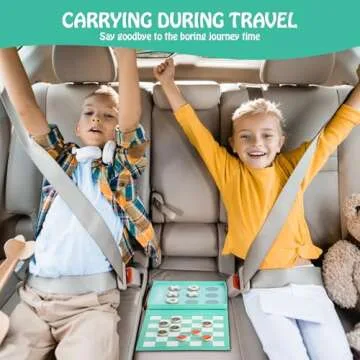 Dual-Purpose Checkers and Tic-Tac-Toe Travel Game for Kids