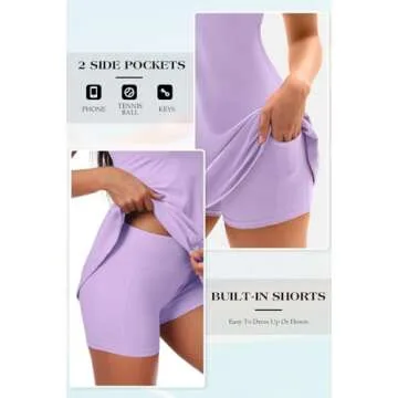 Stylish Vertvie Tennis Dress with Pockets & Bra