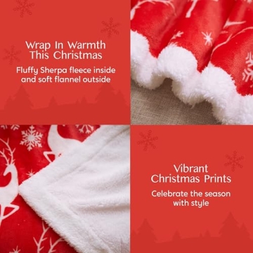 Joiedomi Christmas Throw Blanket Soft Sherpa Reversible
