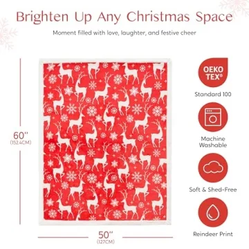 Joiedomi Christmas Throw Blanket Soft Sherpa Reversible