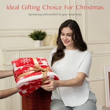 Joiedomi Christmas Throw Blanket Soft Sherpa Reversible