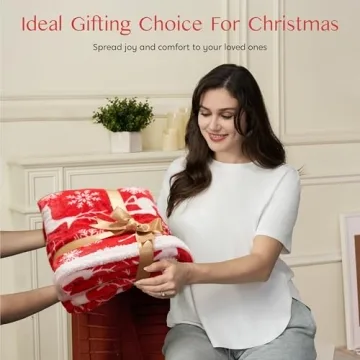 Joiedomi Christmas Throw Blanket Soft Sherpa Reversible