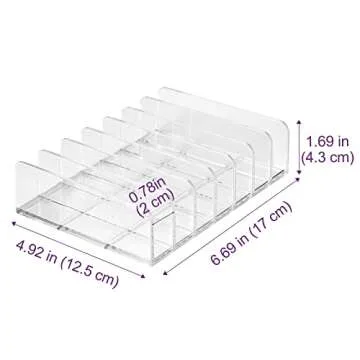 Lolalet [2 Pack] Clear Acrylic Makeup Palettes Organizer, Divided Sections Stand Rack For Eyeshadows Contours Bronzers Blush Face Powder, Cosmetics Display Storage Holder – 14 Slots