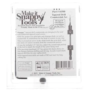 Snappy 3-Piece Hex Shank Countersinks Set for Wood Screws