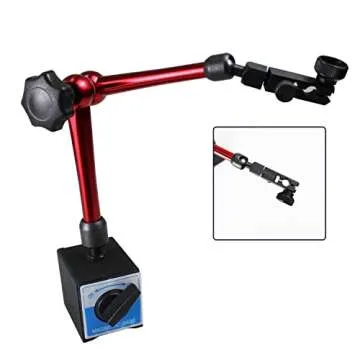 HFS (R) 132lbs/60kg Max Pull Clamping Hole Diameter 8mm Magnetic Base Adjustable Metal Test Indicator Holder Digital Level 14" - Tool Stand