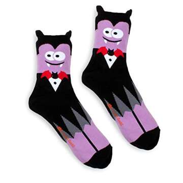 Funny Monster Character Socks Crew 4pairs Halloween