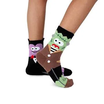 Funny Monster Character Socks Crew 4pairs Halloween