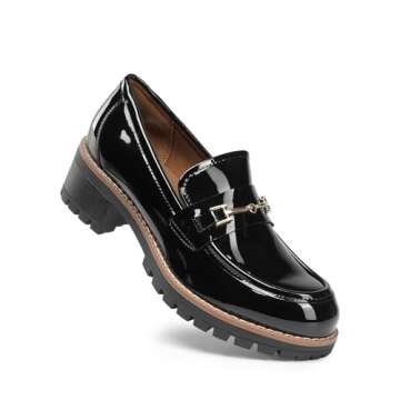 DREAM PAIRS Women's Chunky Loafers - Comfort & Style