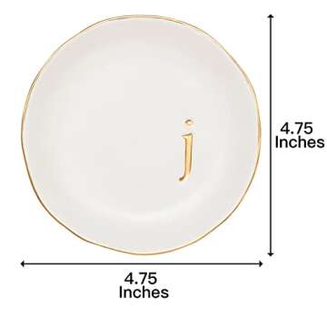 COLLECTIVE HOME - Ceramic Jewelry Tray, Decorative Trinket Dish for Rings Earrings Necklaces Bracele...