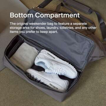 Lo & Sons Catalina Deluxe Weekender - Large Capacity (49L) Travel Duffel With Shoe Compartment, Luggage Sleeve, Padded Strap | Versatile Durable Bag For Women, Men for Weekend, Hospital, Gym, Carry On