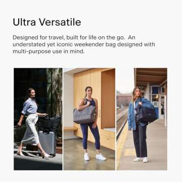 Lo & Sons Catalina Deluxe Weekender - Large Capacity (49L) Travel Duffel With Shoe Compartment, Luggage Sleeve, Padded Strap | Versatile Durable Bag For Women, Men for Weekend, Hospital, Gym, Carry On